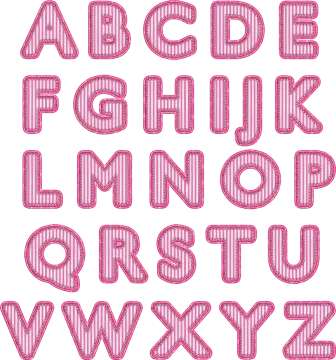 a set of pink and white striped letters