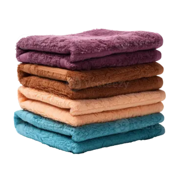 a stack of towels on a white background