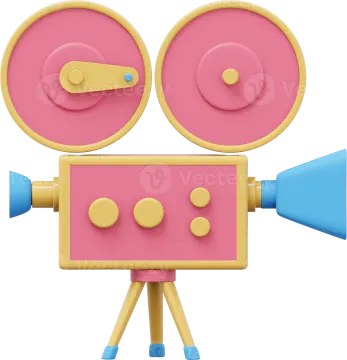 an image of a pink and blue camera