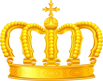 a golden crown with a cross on top