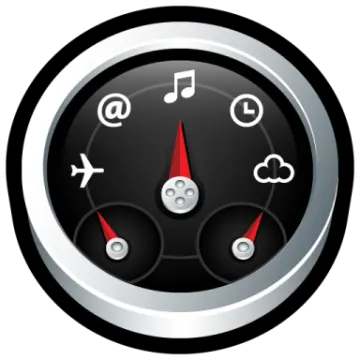 a black and white speedometer on a white background