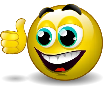 a smiley face with a thumbs up