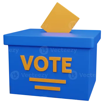 a voting box with the word vote on it