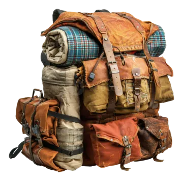 the backpack is brown