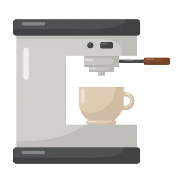 a coffee machine with a cup on it