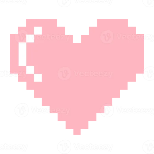 a pixel heart in pink