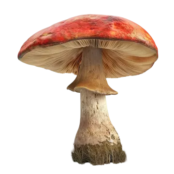 a close up of a mushroom on a white background