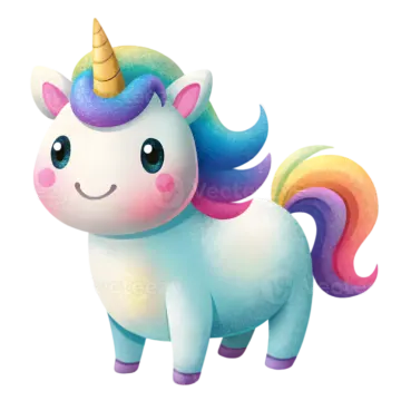 a cute unicorn with a rainbow mane
