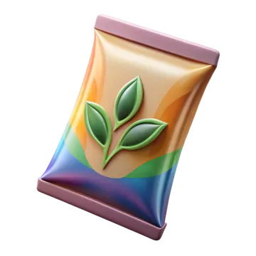 a bag with a green leaf on it