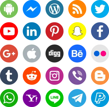 a set of social icons