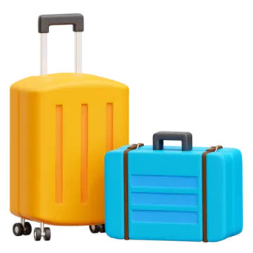 two pieces of luggage on wheels