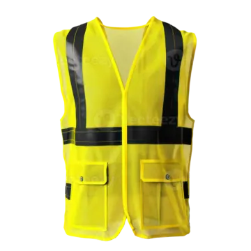 a yellow safety vest on a white background