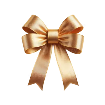 a gold bow on a white background