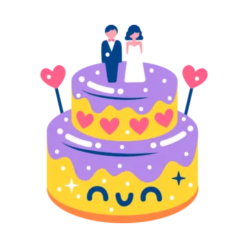 a wedding cake with a couple on top
