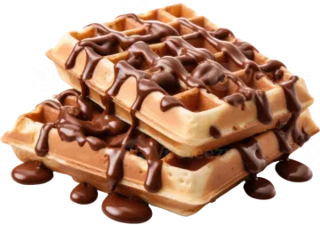 a pile of was with chocolate on top