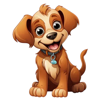 illustration of a cute puppy dog on a white background