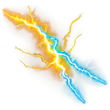 a lightning bolt on a white background