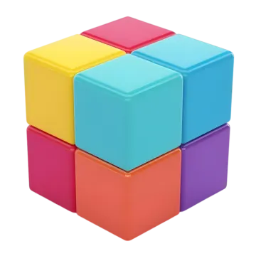 a colorful cube on a white background