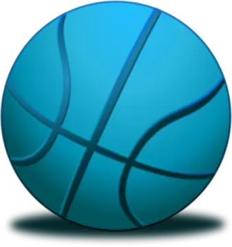 a blue basketball ball on a white background