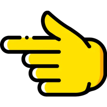 a yellow hand pointing at the viewer