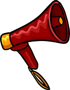 a red megaphone on a white background