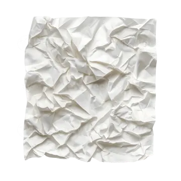 a piece of crumpled paper on a white background