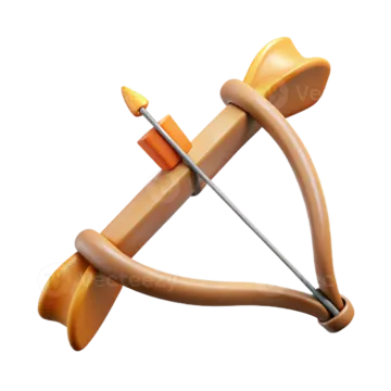 a bow and arrow on a white background