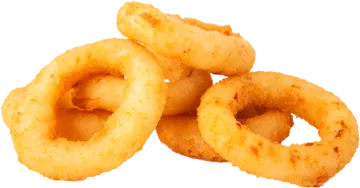 onion rings on a white background