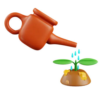 a watering pot with water coming out of it
