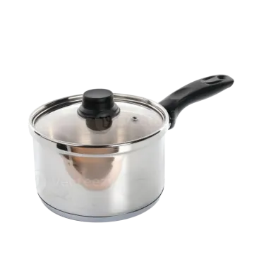 a stainless sauce pot with a lid