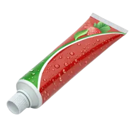 a tube with a strawberry on it