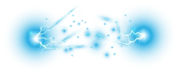 a blue and white background with lightnings