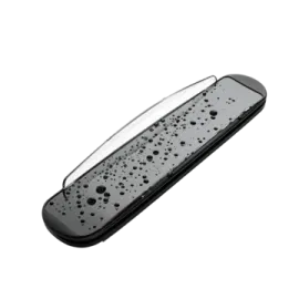 an image of a black and white shower drainer