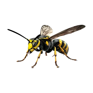 a bee on a white background