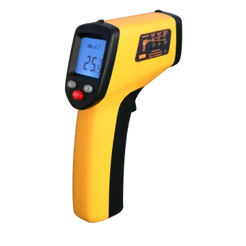 a yellow and black thermometer