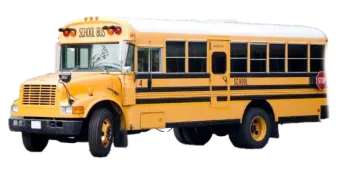 a yellow school bus on a white background