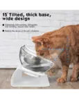 a cat eating out of a bowl on the floor
