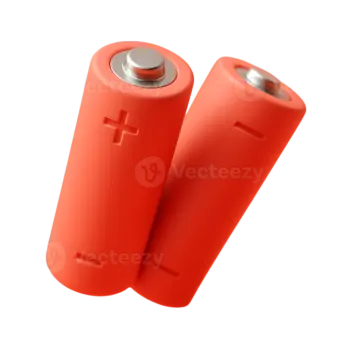 two batteries on a white background