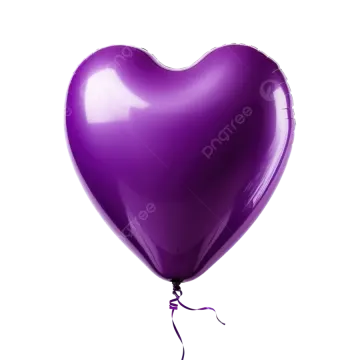 a purple heart shaped balloon