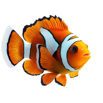 a clown fish on a white background