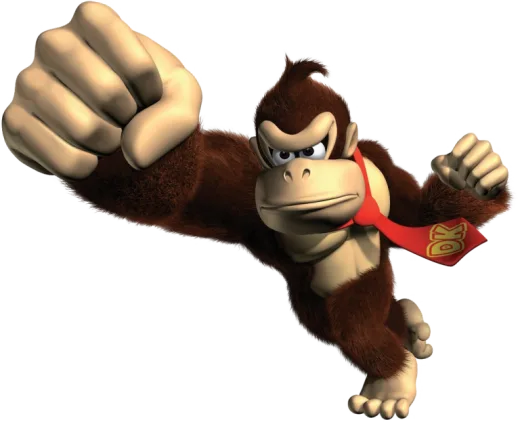 a cartoon monkey with a red tie on his neck