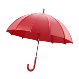 a red umbrella on a white background