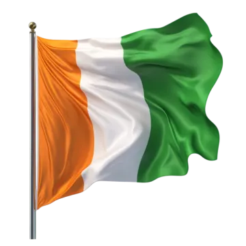 the irish flag flying in the wind