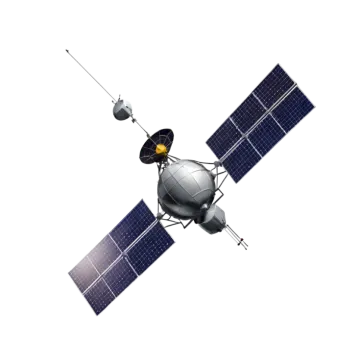 An artist's rendering of a satellite system