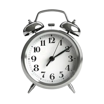 an alarm clock on a white background