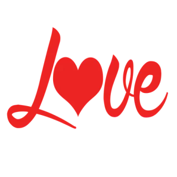 a red heart with the word love on it