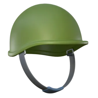 a green helmet on a white background