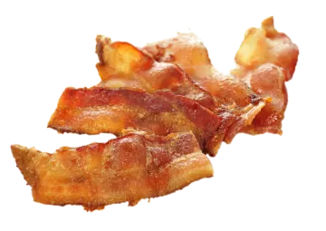 bacon on a white background