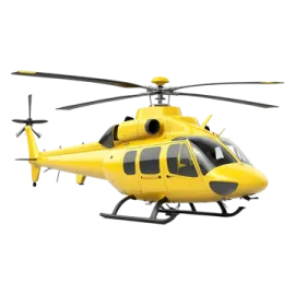 a yellow helicopter on a white background