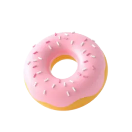 a pink donut with sprins on it